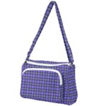 Blue Tartan Plaid 1 Front Pocket Crossbody Bag