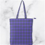 Blue Tartan Plaid 1 Double Zip Up Tote Bag