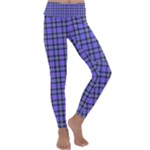 Blue Tartan Plaid 1 Kids  Lightweight Velour Classic Yoga Leggings