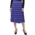 Blue Tartan Plaid 1 Classic Velour Midi Skirt 