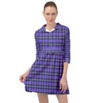 Blue Tartan Plaid 1 Mini Skater Shirt Dress