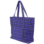 Blue Tartan Plaid 1 Zip Up Canvas Bag