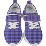 Blue Tartan Plaid 1 Kids  Velcro Strap Shoes