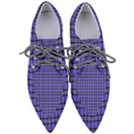 Blue Tartan Plaid 1 Pointed Oxford Shoes