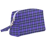 Blue Tartan Plaid 1 Wristlet Pouch Bag (Large)