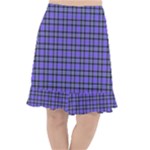 Blue Tartan Plaid 1 Fishtail Chiffon Skirt