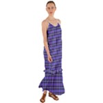 Blue Tartan Plaid 1 Cami Maxi Ruffle Chiffon Dress