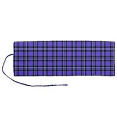 Blue Tartan Plaid 1 Roll Up Canvas Pencil Holder (M) from ArtsNow.com