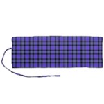 Blue Tartan Plaid 1 Roll Up Canvas Pencil Holder (M)