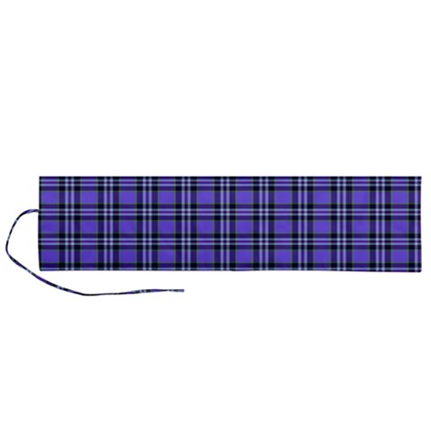 Blue Tartan Plaid 1 Roll Up Canvas Pencil Holder (L) from ArtsNow.com