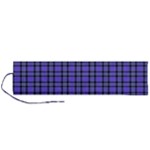 Blue Tartan Plaid 1 Roll Up Canvas Pencil Holder (L)