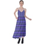 Blue Tartan Plaid 1 Tie Back Maxi Dress