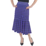 Blue Tartan Plaid 1 Midi Mermaid Skirt