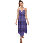 Blue Tartan Plaid 1 Halter Tie Back Dress 