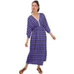 Blue Tartan Plaid 1 Grecian Style  Maxi Dress