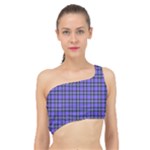 Blue Tartan Plaid 1 Spliced Up Bikini Top 