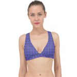 Blue Tartan Plaid 1 Classic Banded Bikini Top