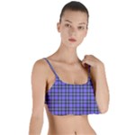 Blue Tartan Plaid 1 Layered Top Bikini Top 