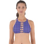 Blue Tartan Plaid 1 Perfectly Cut Out Bikini Top