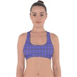 Blue Tartan Plaid 1 Cross Back Hipster Bikini Top 