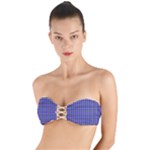 Blue Tartan Plaid 1 Twist Bandeau Bikini Top