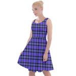 Blue Tartan Plaid 1 Knee Length Skater Dress