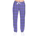 Blue Tartan Plaid 1 Women Velvet Drawstring Pants