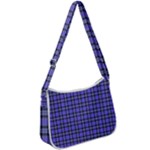 Blue Tartan Plaid 1 Zip Up Shoulder Bag