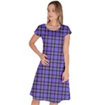 Blue Tartan Plaid 1 Classic Short Sleeve Dress