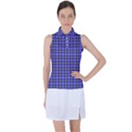 Blue Tartan Plaid 1 Women s Sleeveless Polo T-Shirt