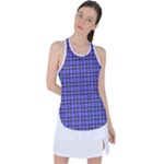 Blue Tartan Plaid 1 Racer Back Mesh Tank Top