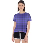 Blue Tartan Plaid 1 Open Back Sport T-Shirt