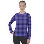 Blue Tartan Plaid 1 Women s Pique Long Sleeve T-Shirt