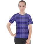 Blue Tartan Plaid 1 Women s Sport Raglan T-Shirt