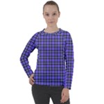 Blue Tartan Plaid 1 Women s Long Sleeve Raglan T-Shirt