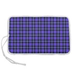 Blue Tartan Plaid 1 Pen Storage Case (L)