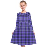 Blue Tartan Plaid 1 Kids  Midi Sailor Dress