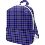 Blue Tartan Plaid 1 Zip Up Backpack