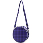 Blue Tartan Plaid 1 Crossbody Circle Bag