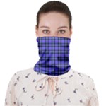 Blue Tartan Plaid 1 Face Covering Bandana (Adult)