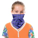 Blue Tartan Plaid 1 Face Covering Bandana (Kids)