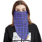 Blue Tartan Plaid 1 Face Covering Bandana (Triangle)