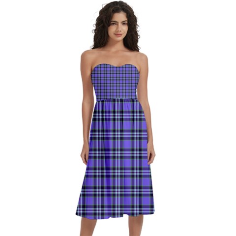 Blue Tartan Plaid 1 Knee