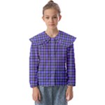 Blue Tartan Plaid 1 Kids  Peter Pan Collar Blouse