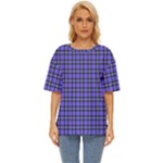 Blue Tartan Plaid 1 Oversized Basic T-Shirt