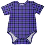 Blue Tartan Plaid 1 Baby Short Sleeve Bodysuit