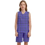 Blue Tartan Plaid 1 Kids  Basketball Mesh Set