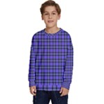 Blue Tartan Plaid 1 Kids  Crewneck Sweatshirt