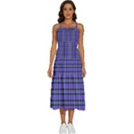 Blue Tartan Plaid 1 Sleeveless Shoulder Straps Boho Dress