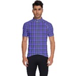 Blue Tartan Plaid 1 Men s Short Sleeve Cycling Jersey